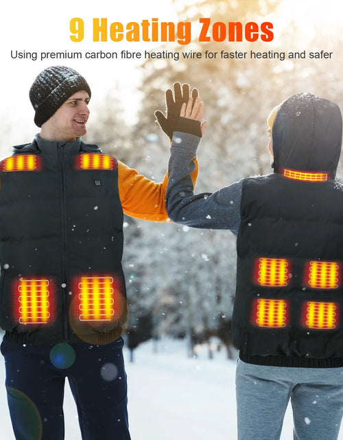 Load image into Gallery viewer, Heated Vest for Mens and Womens with 10000Mah Battery Pack, Detachable Heated Hood Heating Clothing, 3 Temperature Levels Electrically Heated Jacket, Szie XL
