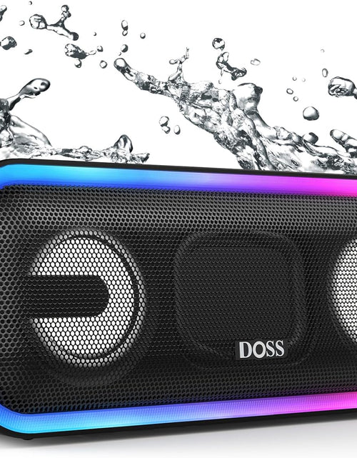 Load image into Gallery viewer, Bluetooth Speaker,  Soundbox Pro+ Wireless Pairing Speaker with 24W Stereo Sound, Punchy Bass, IPX6 Waterproof, 15Hrs Playtime, Multi-Colors Lights, for Home,Outdoor-Black
