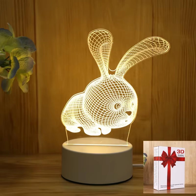 Romantic Love 3D Acrylic Led Lamp for Home Children'S Night Light Table Lamp Birthday Party Decor Valentine'S Day Bedsid